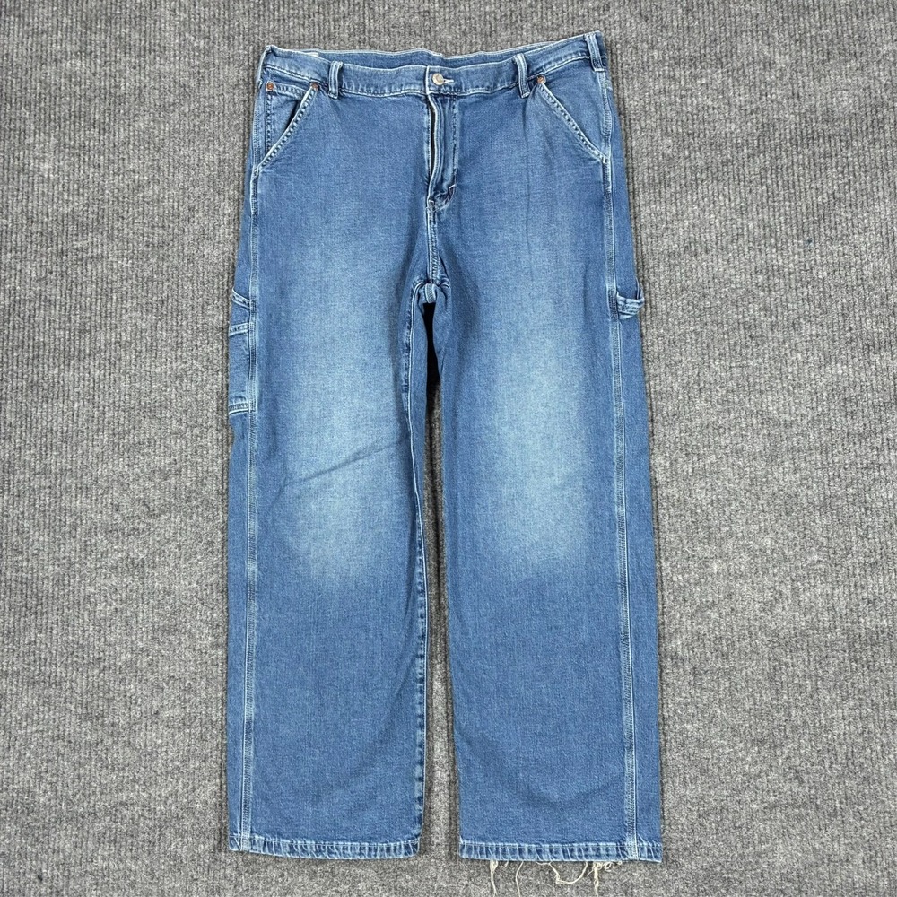 GAP 90s Carpenter Jeans Womens Size 33x16 Relaxed Utility Denim Light Wash
